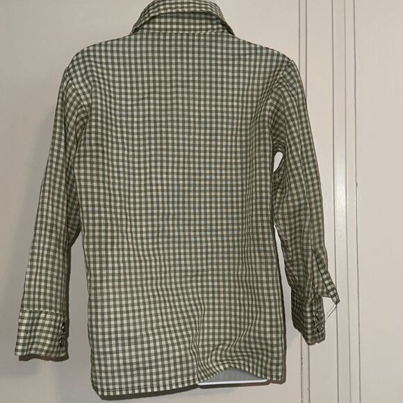 Vintage 70s Sears green denim jean jacket/pants & matching western shirt - Picture 9 of 14